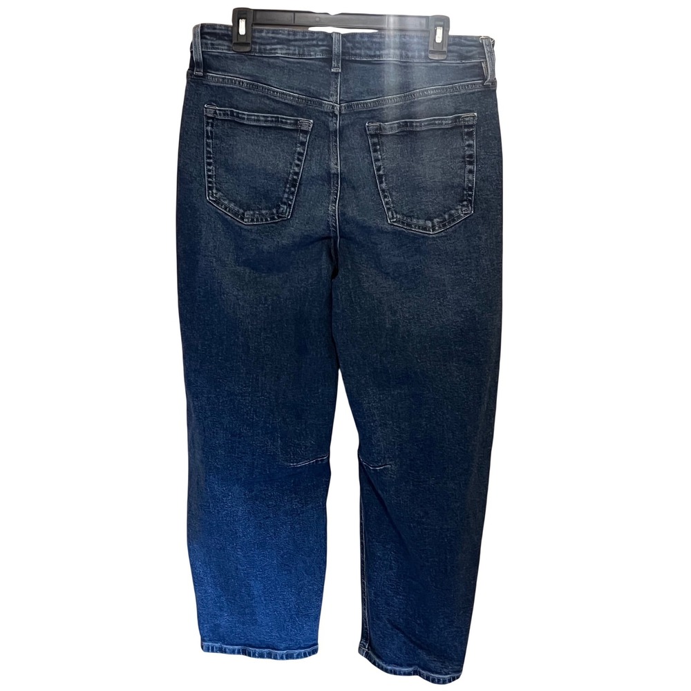 Buffalo Barrel Leg Casual 5-Pocket Jeans Dark Wash High Rise Size 10 Blue - Picture 3 of 5
